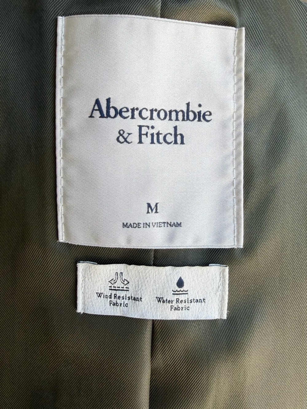 Abercrombie & Fitch Olive Green Trench Coat - Size Medium - Picture 11 of 11
